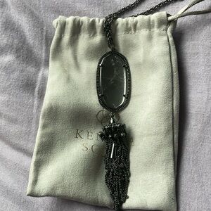 Limited Edition Kendra Scott Rayne Necklace in Gunmetal and Mirror Rock Crystal